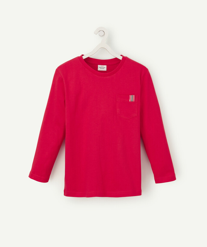   - RED T-SHIRT WITH POCKET IN ORGANIC COTTON