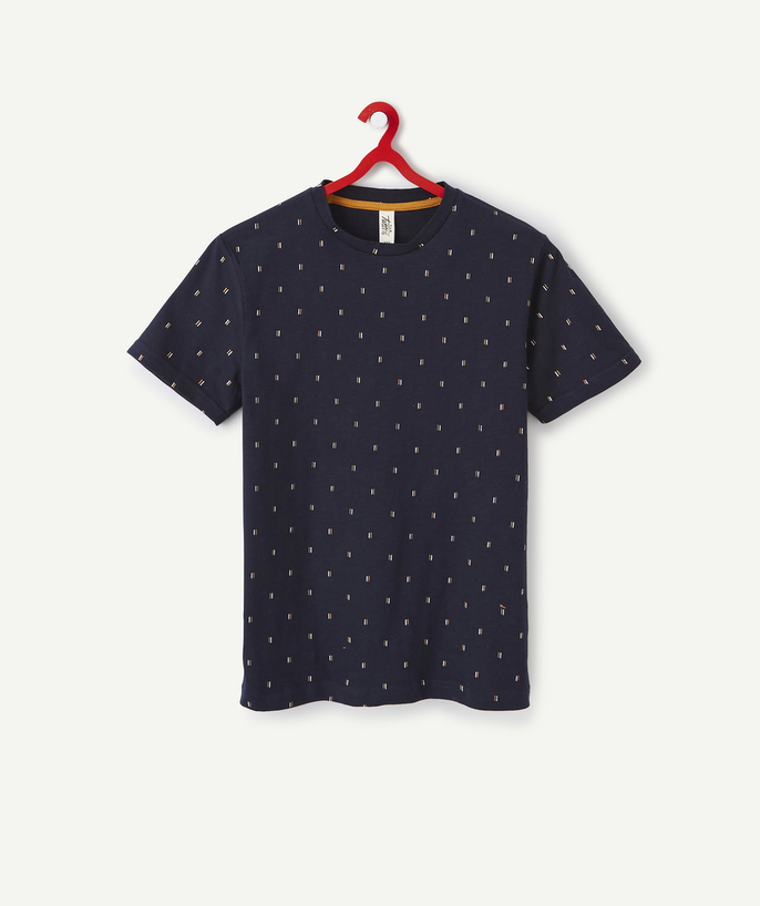   - NAVY BLUE T-SHIRT IN ORGANIC COTTON PIQUE