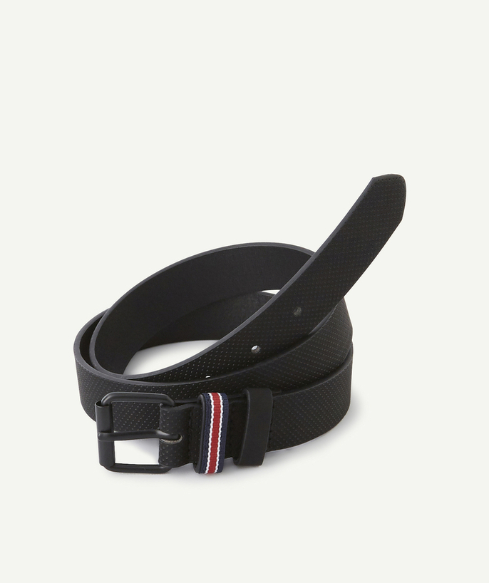   - BLACK BELT IN IMITATION LEATHER WITH A COLOURED BELT LOOP