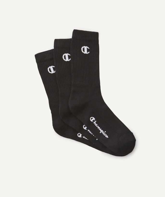   - THREE PAIRS OF BLACK ANKLE SOCKS