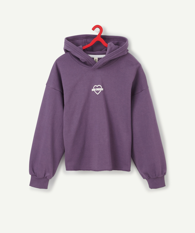   - PURPLE COTTON OVERSIZED HOODIE