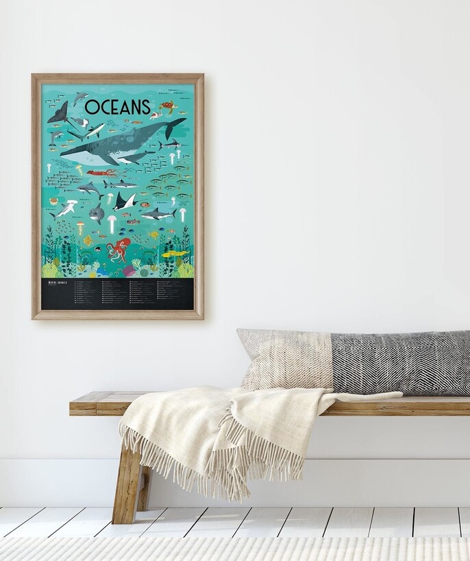   - OCEAN POSTER WITH 59 REPOSITIONABLE STICKERS