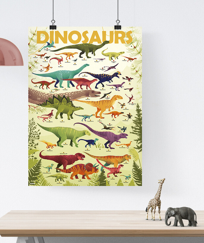   - DINO POSTER WITH 32 REPOSITIONABLE STICKERS