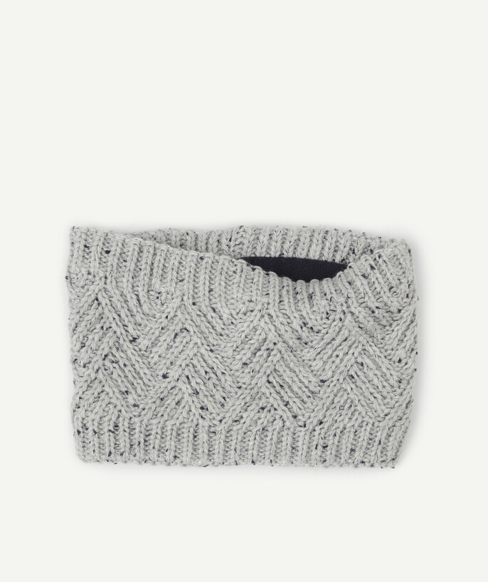   - GREY KNITTED SNOOD IN RECYCLED FIBRES