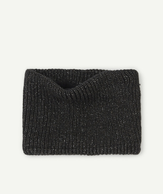   - BLACK SPECKLED KNIT SNOOD MADE OF RECYCLED FIBRES