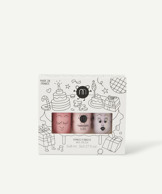   - LOT DE 3 VERNIS À L'EAU ROSE FILLE