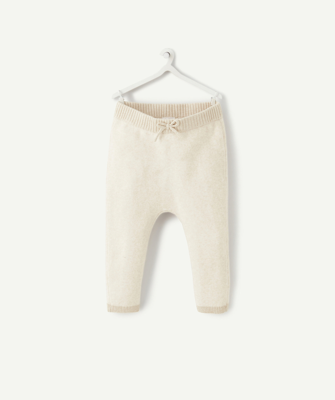   - BABY GIRLS' COMFORTABLE CREAM TROUSERS WITH SPARKLING DETAILS