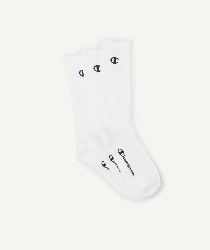   - 3 PAIRS OF CALF-LENGTH WHITE SOCKS