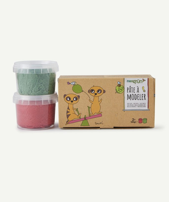   - GREEN AND RED MODELLING CLAY FOR CHILDREN