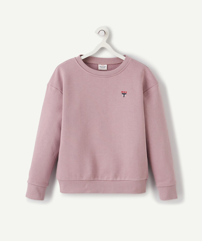   - LE SWEAT VIOLET AVEC ANIMATION EN COTON BIOLOGIQUE