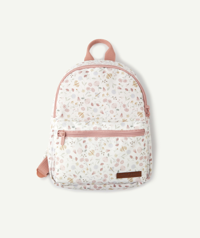   - GIRLS' WHITE FLORAL BACKPACK