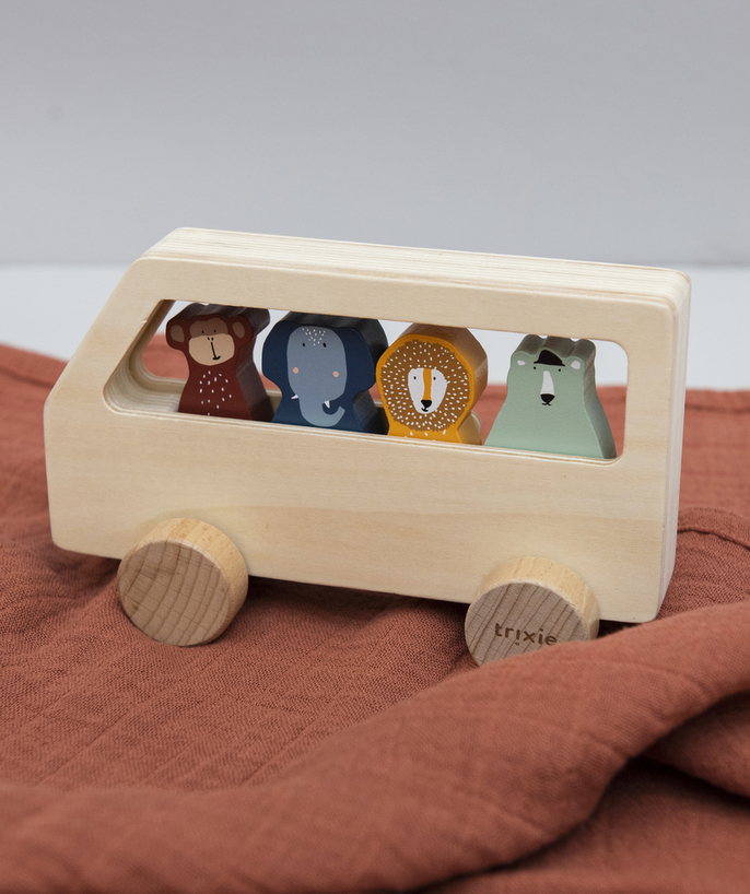   - BABY'S WOODEN BUS WITH ANIMALS