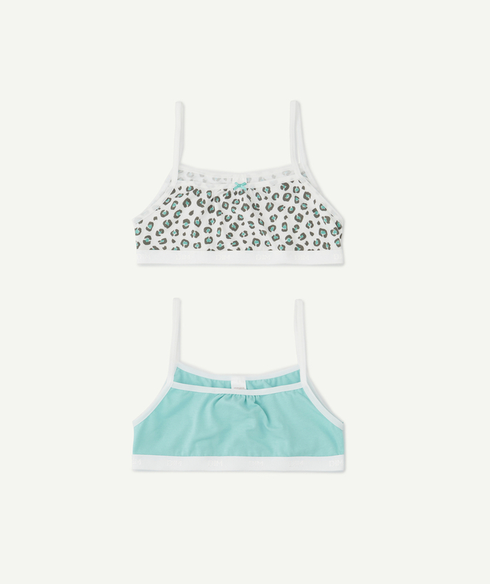   - SET OF 2 PRINT AND MINT BRAS IN STRETCH COTTON