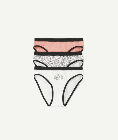 CategoryModel (8821759639694@6270)  - SET OF 3 BRIEFS WITH GIRL MOTIFS AND PLAIN PINK