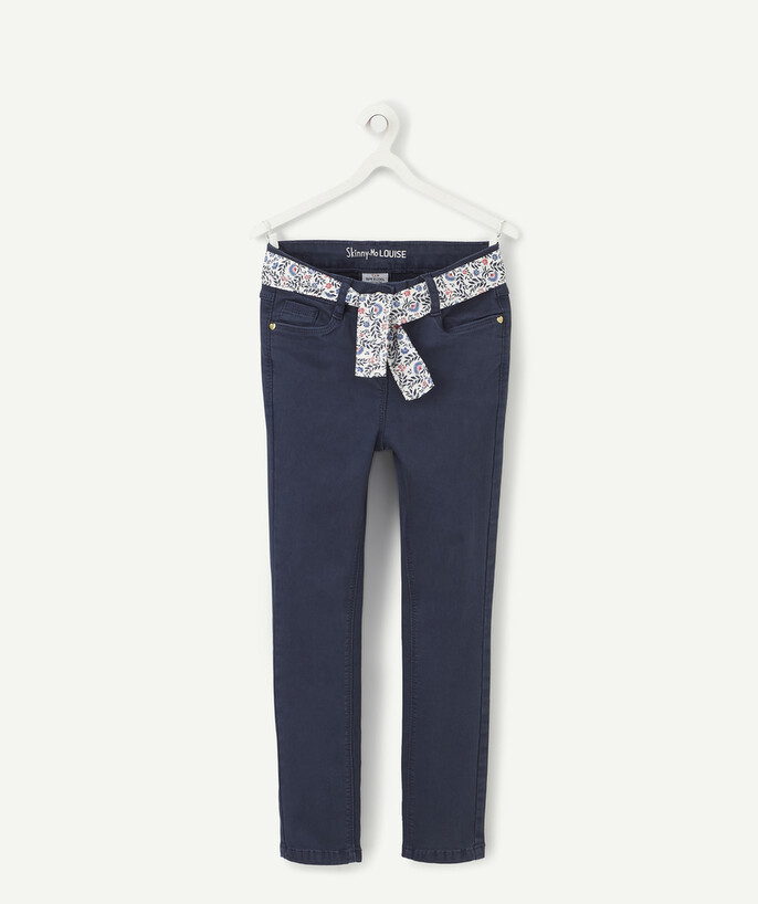   - SIZE+ LOUISE SKINNY NAVY BLUE TROUSERS WITH A BELT