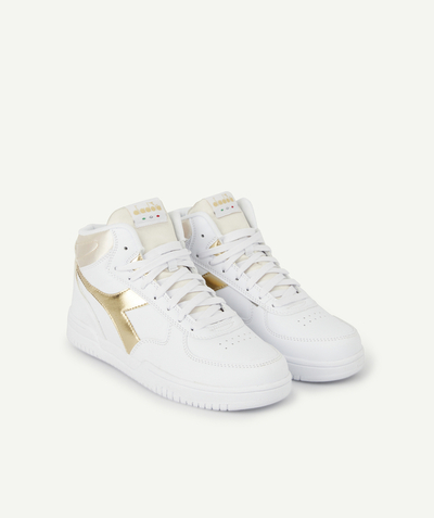 CategoryModel (8824437768334@4514)  - GIRL'S WHITE AND GOLD COLOR HIGH-TOP TRAINER