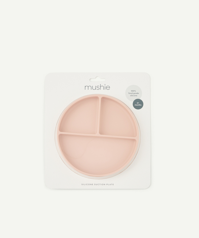   - ASSIETTE ROSE 3 COMPARTIMENTS EN SILICONE POUR BÉBÉ