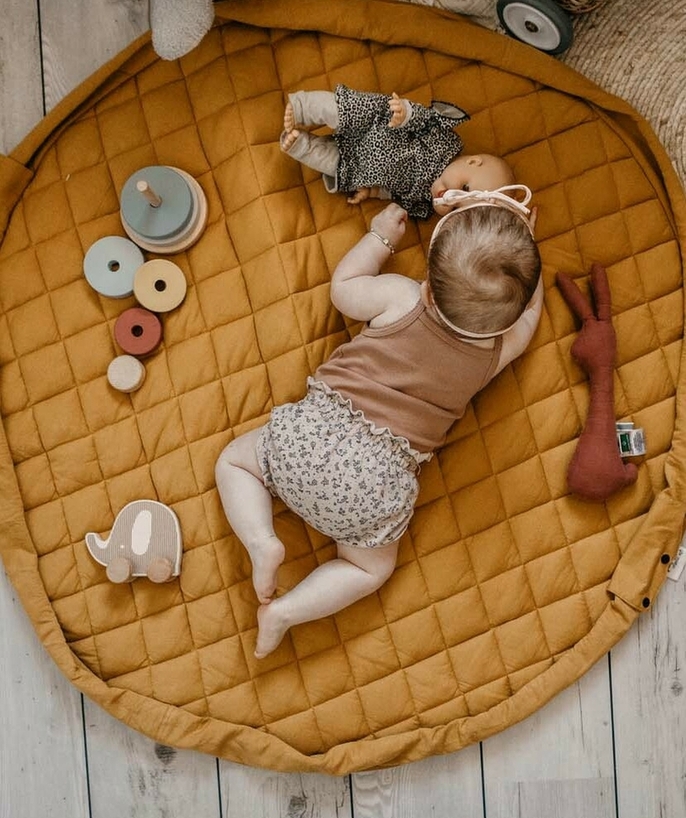   - BABY'S MUSTARD YELLOW ORGANIC COTTON PLAYMAT