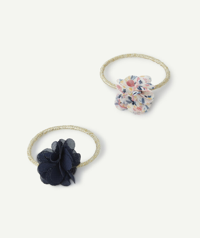   - SET OF TWO HAIR ELASTICS WITH FLOWERS