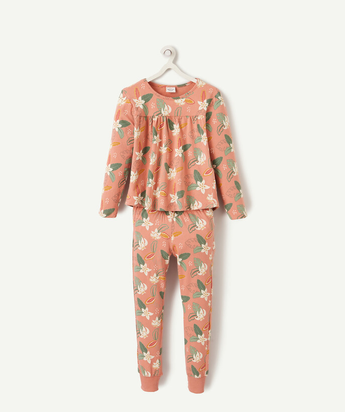   - PINK FLORAL PRINT PYJAMAS IN ORGANIC COTTON