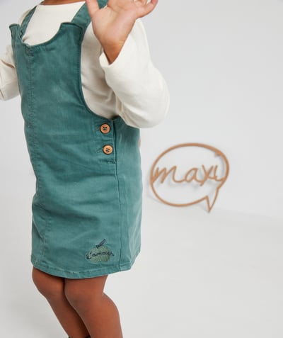 CategoryModel (8821752627342@3679)  - BABY GIRLS' DUNGAREE-STYLE GREEN PINAFORE DRESS