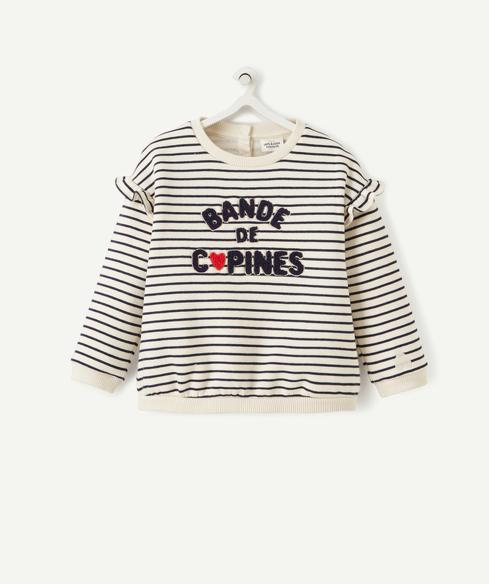   - STRIPED BEST FRIENDS ORGANIC COTTON SWEATSHIRT