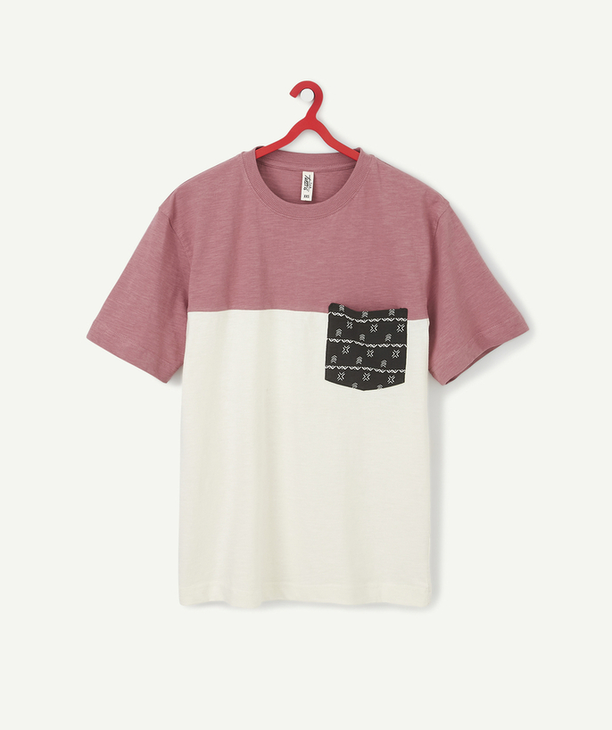   - TRICOLOUR RECYCLED FIBRE AND COTTON T-SHIRT WITH POCKET