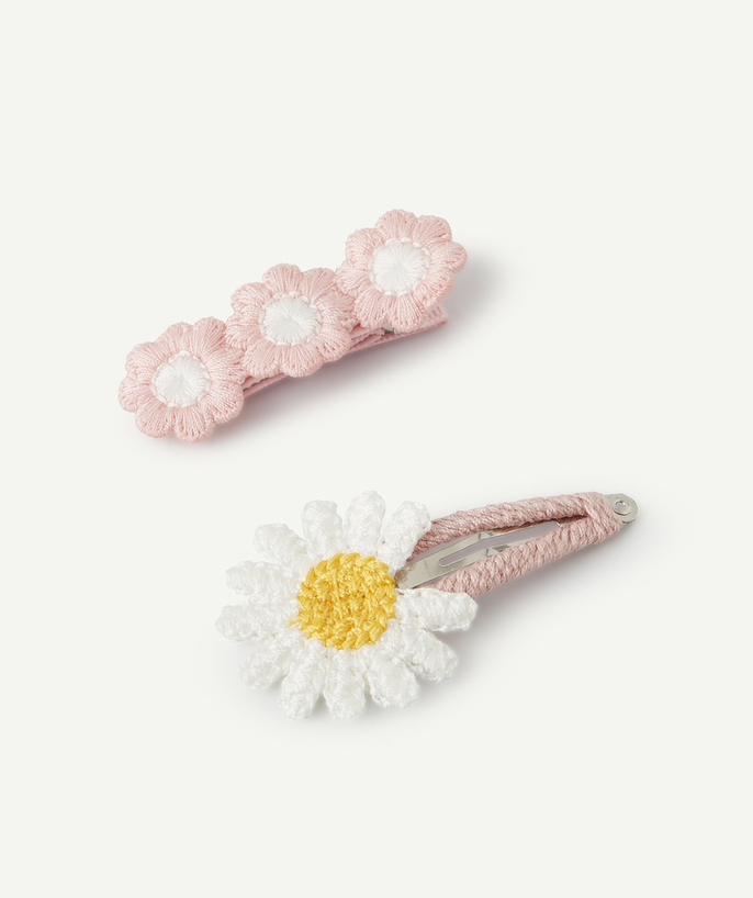   - SET OF TWO FLORAL CROCHET HAIR CLIPS