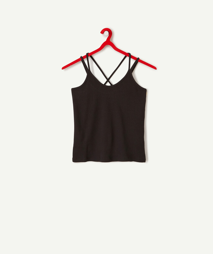   - BLACK STRAPPY ORGANIC COTTON T-SHIRT