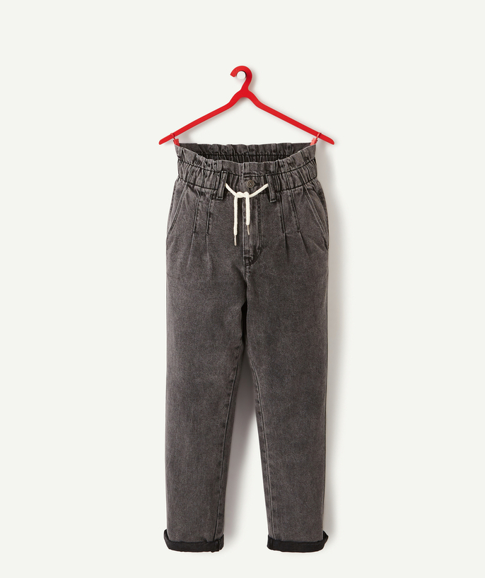   - GREY FADED WASH EFFECT LESS WATER MOM JEANS