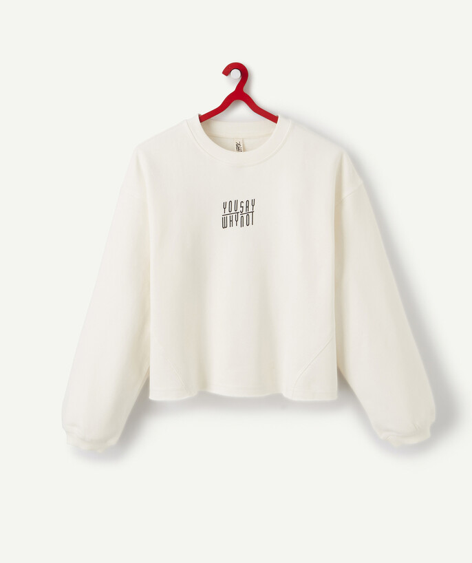   - CREAM SWEATSHIRT WITH A MESSAGE