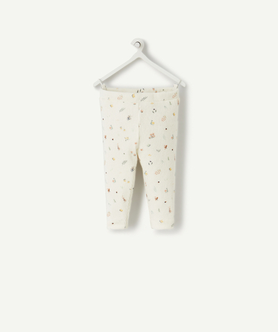 CategoryModel (8825618432142@17)  - BABIES' WHITE LEGGINGS WITH A FLOWER PRINT