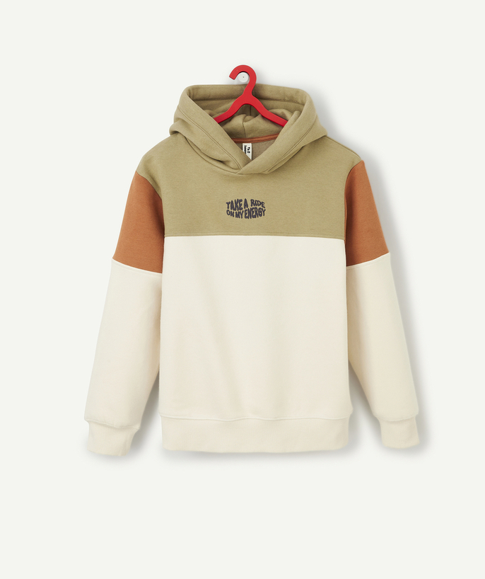   - BOYS' COLORBLOCK HOODIE WITH A MESSAGE