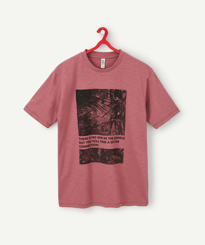   - LE T-SHIRT VIEUX ROSE EN COTON AVEC ANIMATION 