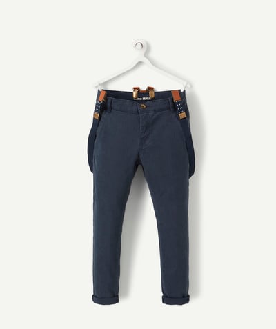 CategoryModel (8821761507470@9206)  - HUGO NAVY BLUE CHINO TROUSERS WITH REMOVABLE BRACES