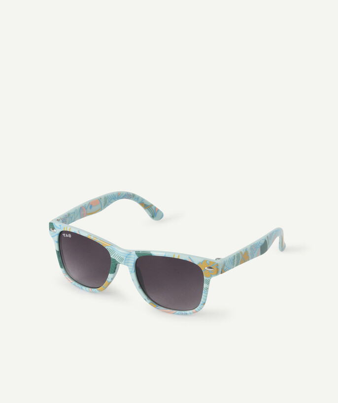   - LES LUNETTES DE SOLEIL TURQUOISE AVEC FEUILLES COLORÉES UV3