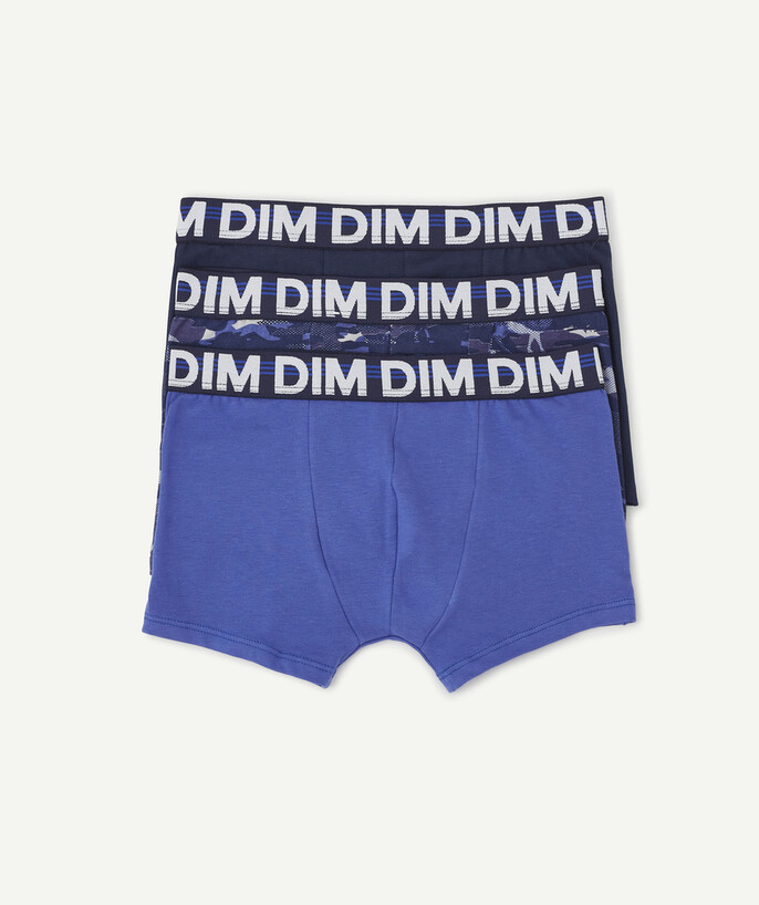   - PACK OF THREE PAIRS OF BLUE AND PRINTED BOXER SHORTS