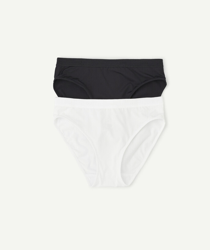   - PACK OF TWO PAIRS OF BLACK AND WHITE PANTIES