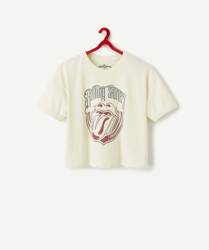   - CREAM ROLLING STONE® T-SHIRT IN ORGANIC COTTON