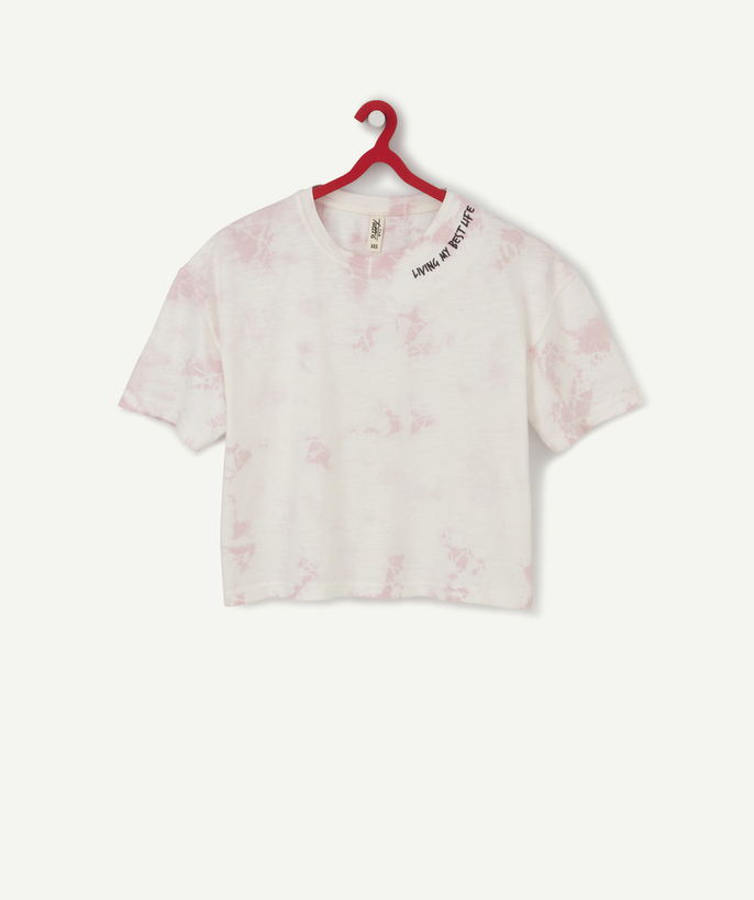   - PINK TIE AND DYE T-SHIRT IN ORGANIC COTTON