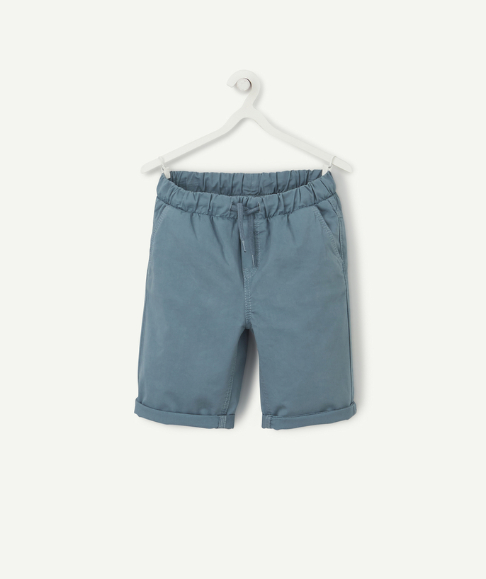   - STRAIGHT DUCK EGG BLUE COTTON BERMUDA SHORTS