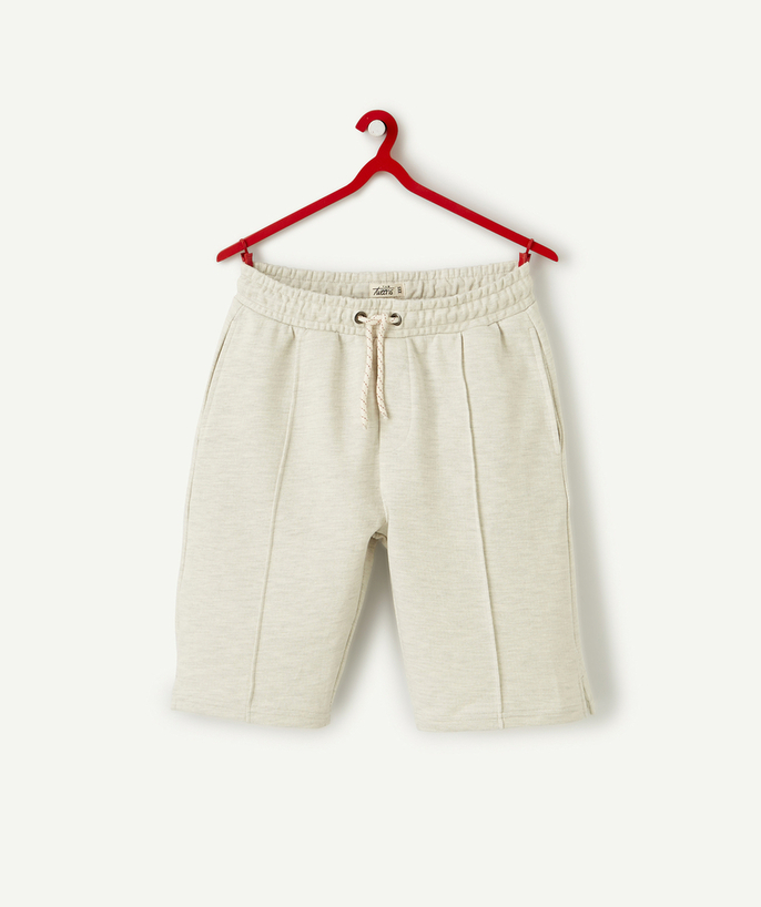   - LIGHT GREY BERMUDA SHORTS IN COTTON PIQUE WITH CORDS