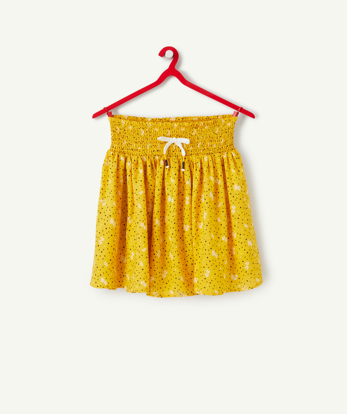   - YELLOW PRINTED SKIRT IN ECO-FRIENDLY VISCOSE