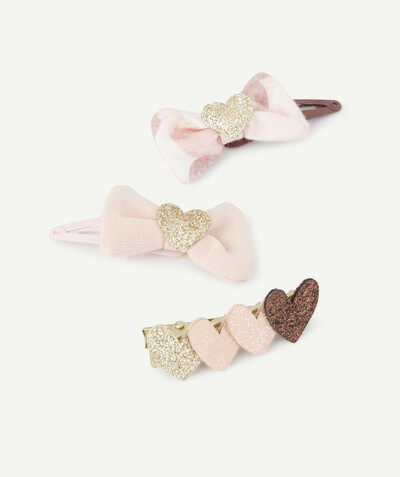 CategoryModel (8826175422606@299)  - SET OF THREE BOWS AND HEARTS HAIR CLIPS