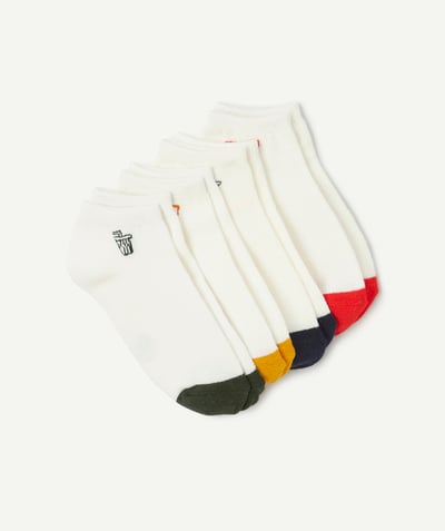 CategoryModel (8821762490510@796)  - PACK OF FOUR PAIRS OF BOYS' WHITE SOCKS WITH COLOURFUL DESIGNS