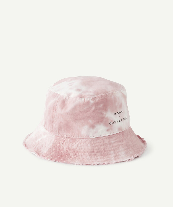   - PINK TIE AND DYE BUCKET HAT