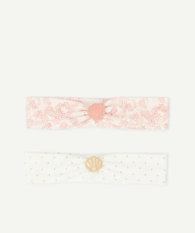 CategoryModel (8826175455374@216)  - SET OF TWO SPOTTED AND FLOWER-PATTERNED HAIRBANDS WITH SEASHELLS