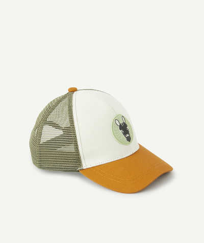 CategoryModel (8821758361742@10096)  - BABY BOYS' OCHRE AND GREEN CAP WITH A ZEBRA PATTERN