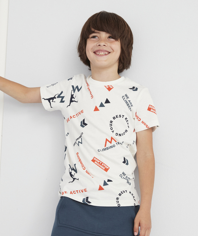 CategoryModel (8821761441934@2226)  - BOYS' WHITE T-SHIRT IN ORGANIC COTTON WITH A COLOURED MESSAGE