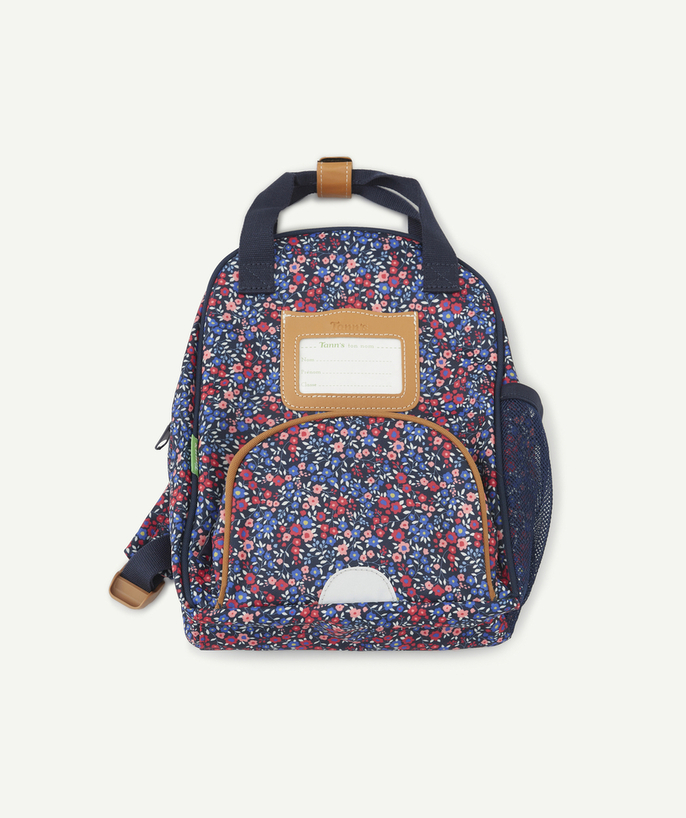   - NAVY BLUE RUCKSACK WITH PINK FLORAL PRINT